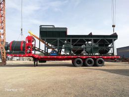 移動式滾筒攪拌站裝車發(fā)貨中